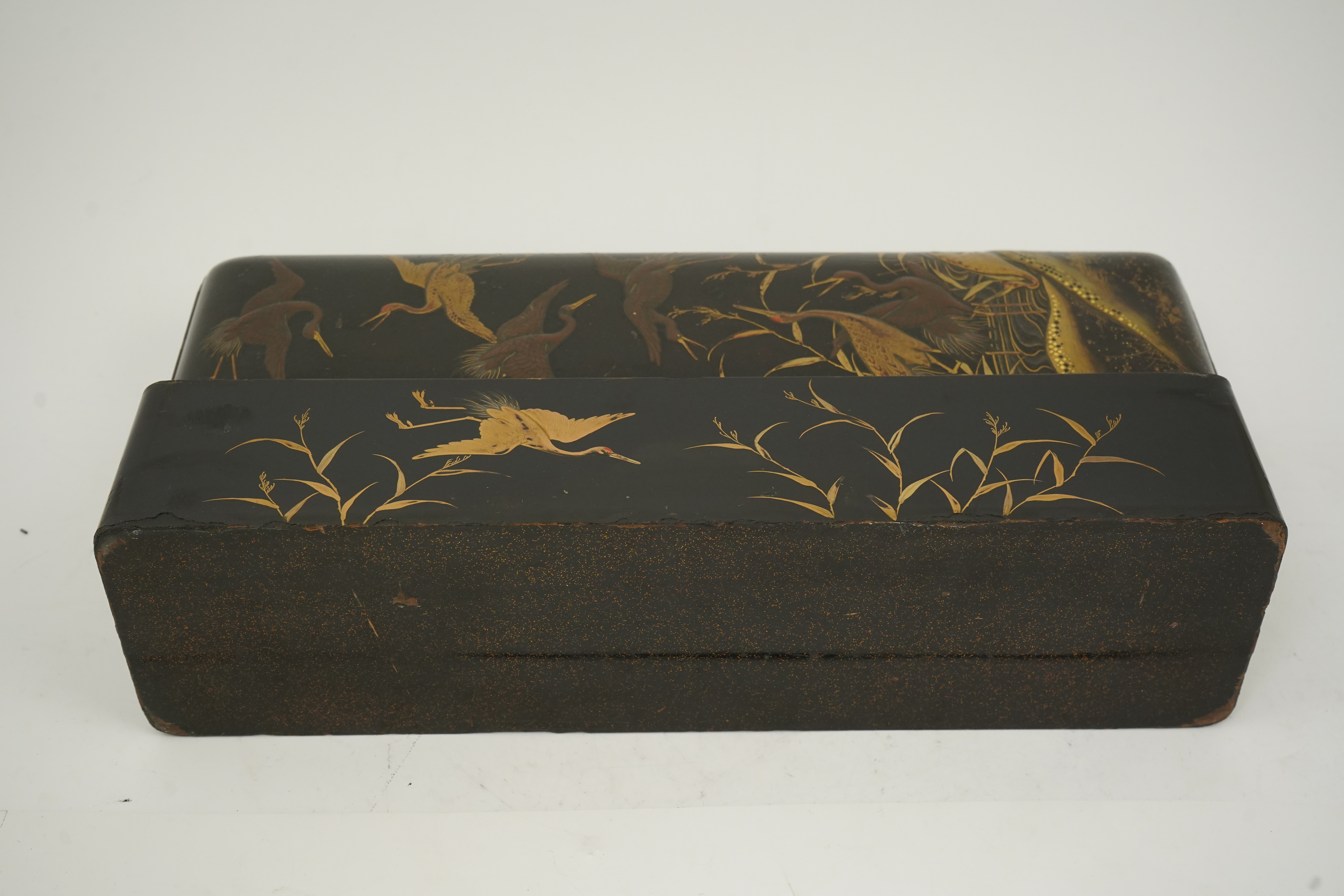 A Japanese lacquer fubako (letter box), Edo period